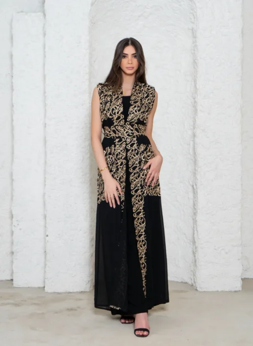 Layali - Sleevless - Black & Gold-3